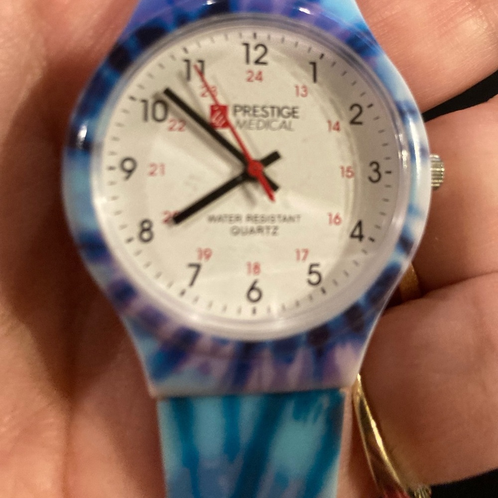 LOWEST🌸NWOT Prestige Medical Water Resistant Quartz Tie Dye Design Watch - Picture 5 of 7